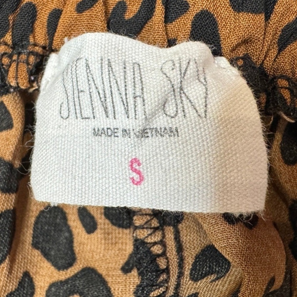 Sienna Sky Womens Leopard Print High Waisted Tie Front Shorts Brown Black Small - Picture 8 of 8